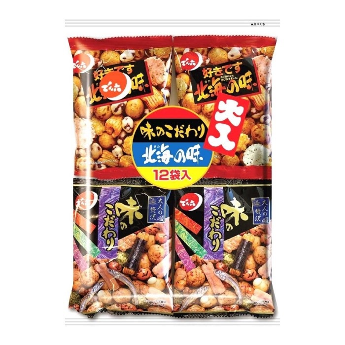 でん六 大入12袋ペアパック 252g まとめ買い(×8)（送料別）(n)
