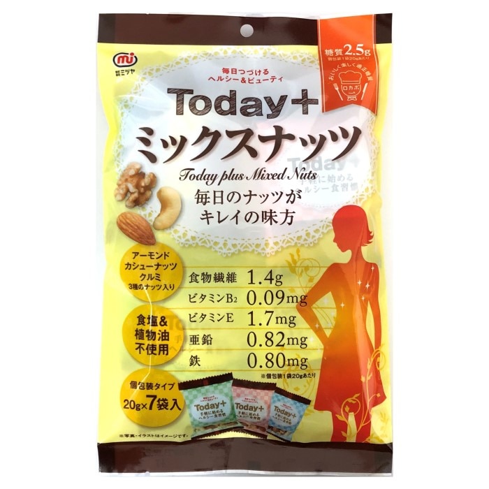 ミツヤ (Today+)ミックスナッツ7P 140g まとめ買い(×10)（送料別）(n)