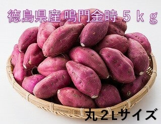 【限定クーポン対象商品】◆【産地取り寄せ商品】徳島県産 鳴門金時 ５ｋｇ 丸２Lサイズ さつまいも(n)