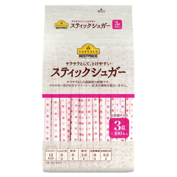 トップバリュ スティックシュガー 3g×100本 まとめ買い(×20)|4901810124176(tc)(送料別)(n)