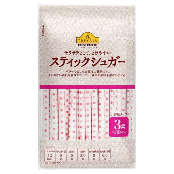 トップバリュ スティックシュガー 3g×30本 まとめ買い(×30)|4901810124183(tc)(送料別)(n)