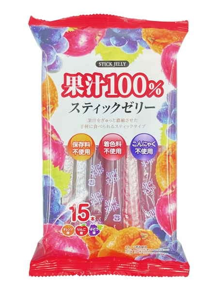 リボン 果汁100%スティックゼリー 15本入 まとめ買い(×12