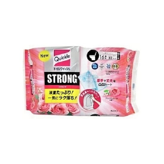 【単品】花王 トイレクイックルストロング ローズ 詰替 16枚(送料別)(n)