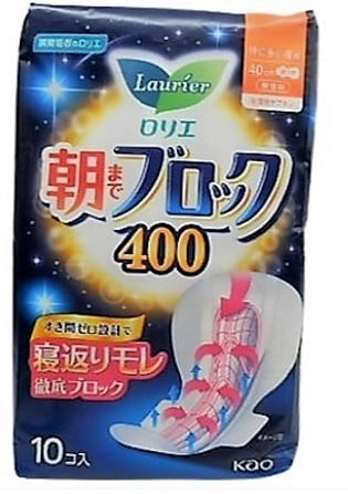 【単品】花王　ロリエ　朝までブロック　４００  １０コ(送料別)(n)