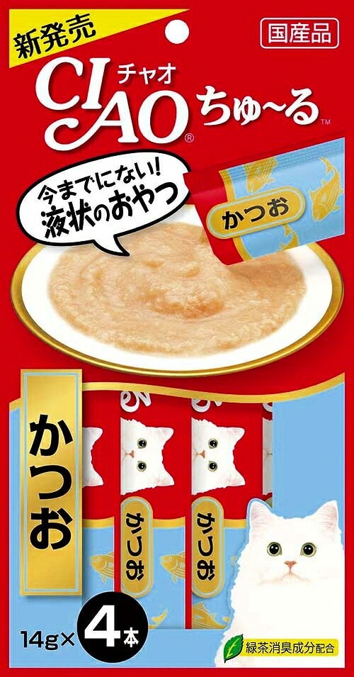 【単品】いなば　チャオちゅーる　かつお  １４ｇ×４(送料別)(n)