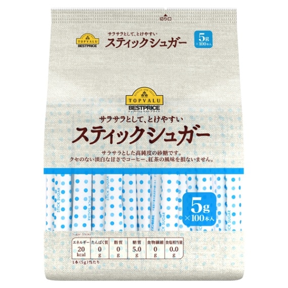 【単品】トップバリュ　スティックシュガー  ５ｇ×１００本(送料別)(n)