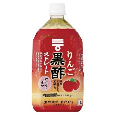 【単品】ミツカン　りんご黒酢　ストレート  １Ｌ(送料別)(n)