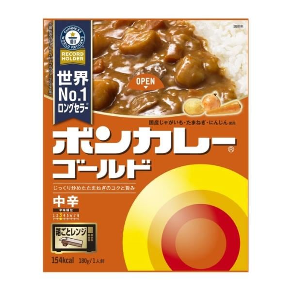 【単品】大塚食品　ボンカレーゴールド　中辛  １８０ｇ(送料別)(n)