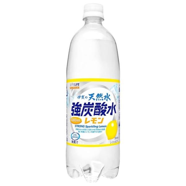 【単品】サンガリア　伊賀の天然水強炭酸水レモン  １０００ｍｌ(送料別)(n)