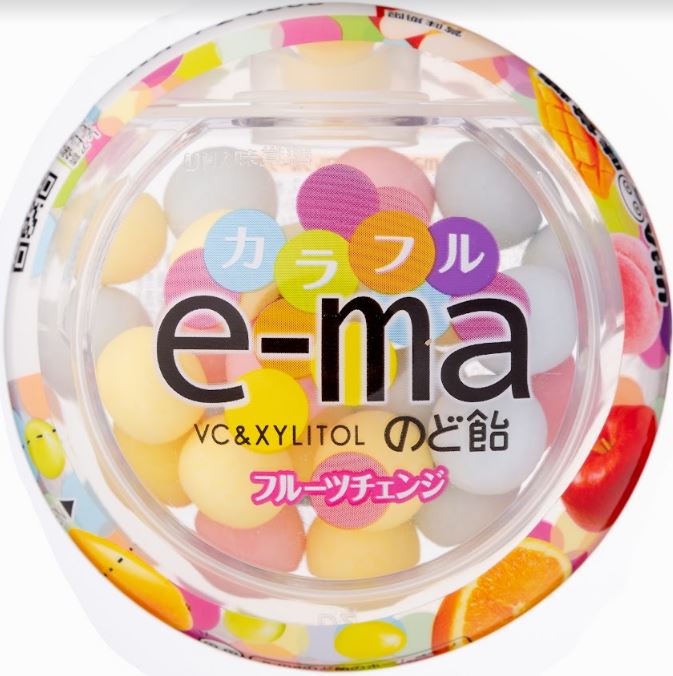 味覚糖 eーmaのど飴容器カラフルフルーツ 33g まとめ買い(×6)|4514062257334(tc)(423080)（送料別）