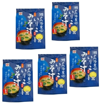 【産地取り寄せ商品】ますやみそ　即席瀬戸内海産いりこみそ汁8食入り　5袋セット(送料別)(n)