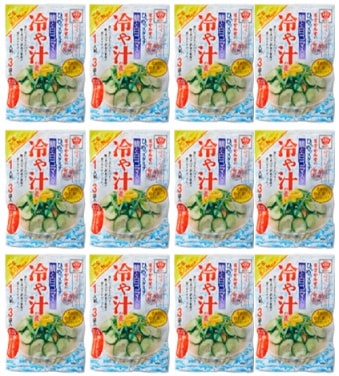 【産地取り寄せ商品】ますやみそ　冷や汁の素　ごま・あられ付３食入入り　１２袋セット(送料別)(n)