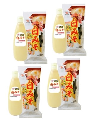 【産地取り寄せ商品】ますやみそ　白みそスクイズボトル　３００g ４本セット(送料別)(n)
