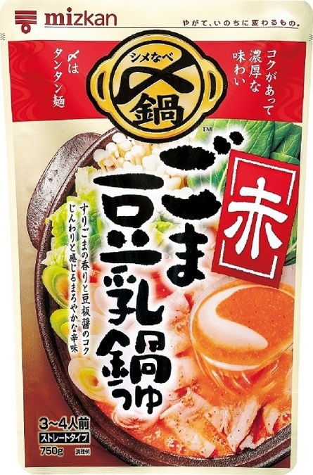 ミツカン 〆まで美味しい ごま豆乳鍋つゆ 赤 750g まとめ買い(×6)|4902106652915(tc)(011020)