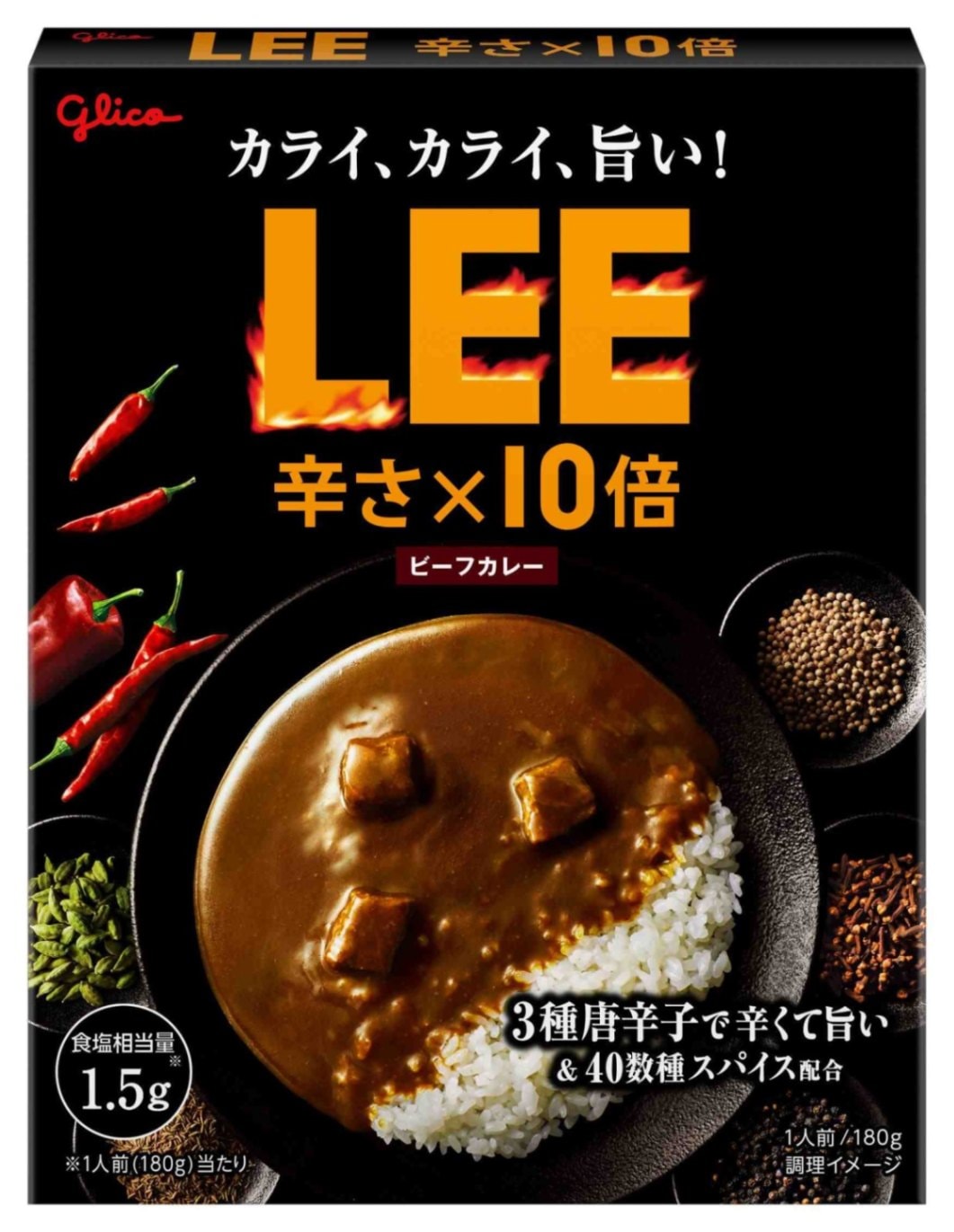 グリコ ビーフカレーLEE辛さ×10倍 180g まとめ買い(×10)|4901005000254(tc)(012956)