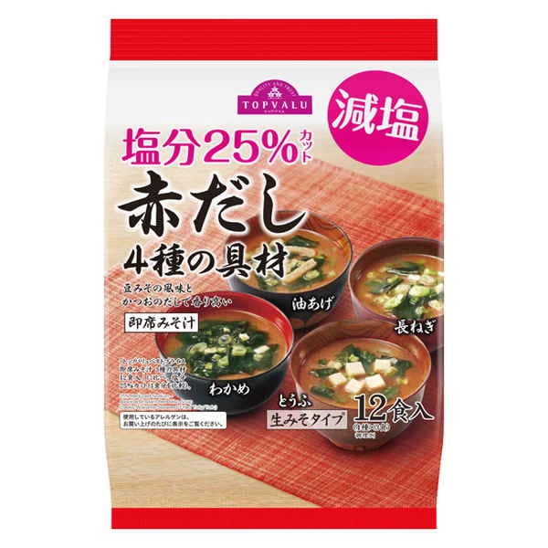 TV 減塩塩分25%カット 赤だし 4種の具材 12食 まとめ買い(×12)|4549741802468(tc)(426980)