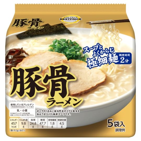 TVBP 豚骨ラーメン 5食パック 92g×5袋 まとめ買い(×6)|4549414620030(tc)(426980)