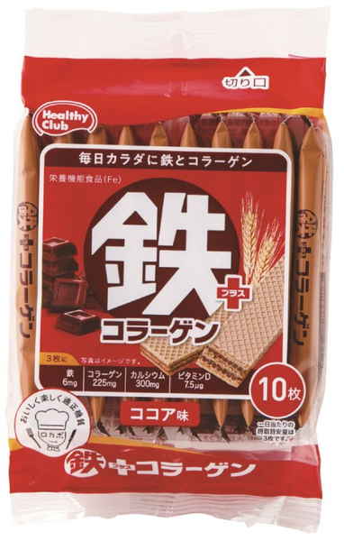 ハマダ 鉄プラスコラーゲンウエハース 10枚入 まとめ買い(×20)|4902621005630(tc)(049840)