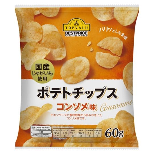 【限定クーポン対象商品】◆TVBP ポテトチップスコンソメ味 60g まとめ買い(×12)|4549414002973(tc)(426980)