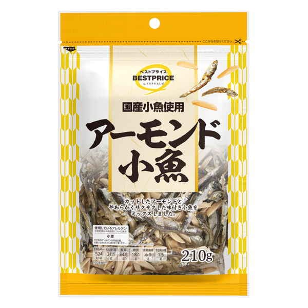 【限定クーポン対象商品】◆TVBP アーモンド小魚 210g まとめ買い(×10)|4549414517040(tc)(426980)