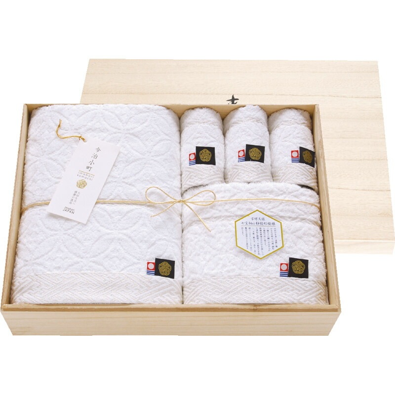 今治小町 白無垢 II 深木箱入りタオルセット TIK0014205（送料別）
