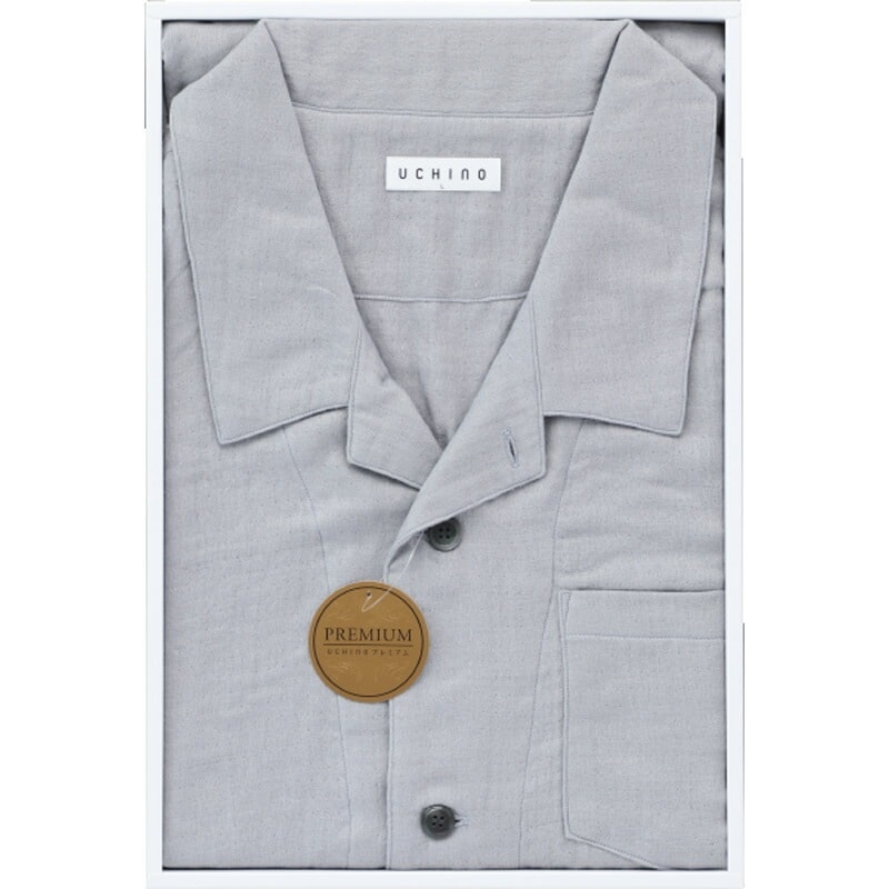 UCHINO マシュマロガーゼ メンズパジャマ グレー Mサイズ RC20821 GY/M(送料別)