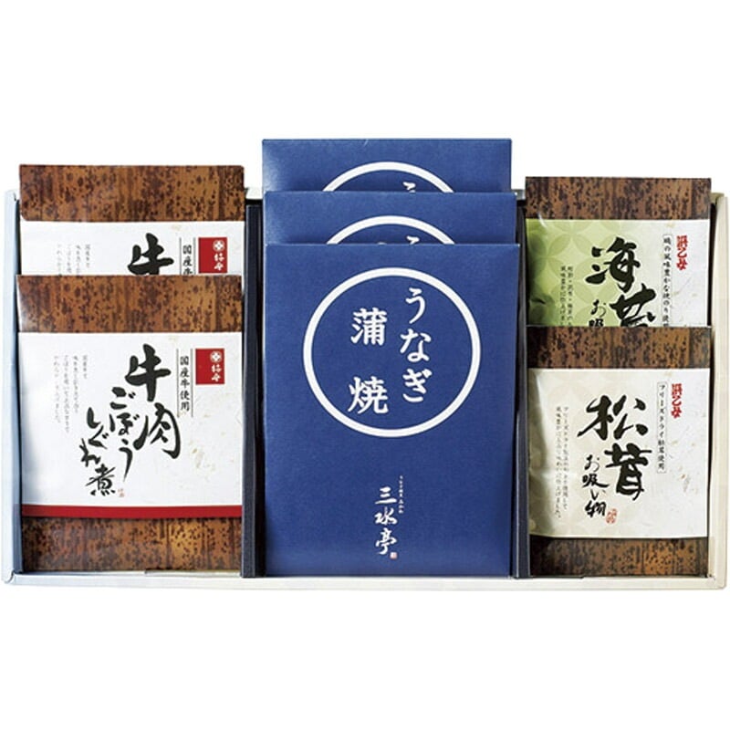 三河一色産うなぎの蒲焼・柿安・お吸物セット MU-AJJ（送料別）