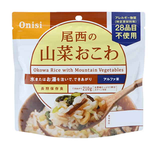 尾西食品 アルファ米山菜おこわ 100g まとめ買い(×5)|4970088240086(tc)(012956)(送料別)