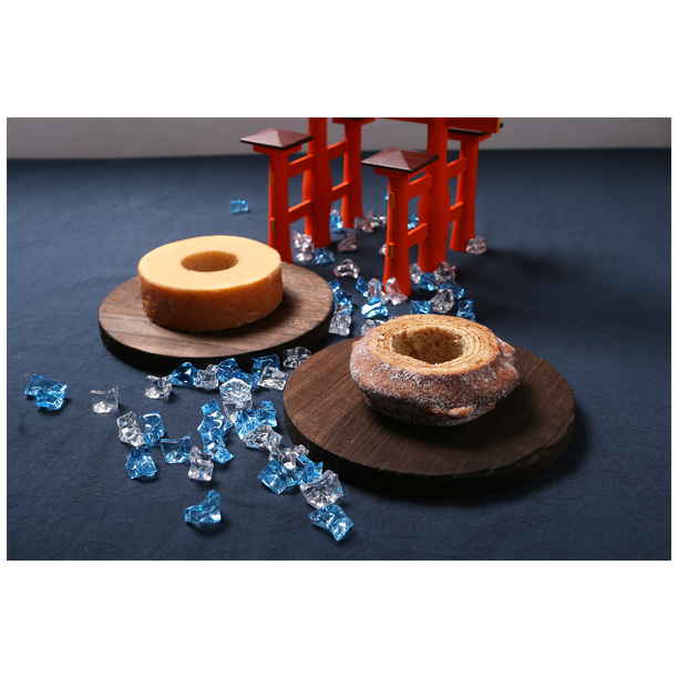 【産地取り寄せ商品】櫟 バームクーヘン 月 太陽 4号2個入りギフト(冷蔵) |クヌギ(送料別)