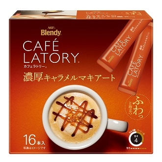 AGF カフェラトリー 濃厚キャラメルマキアート 16本 まとめ買い(×6)（送料別）