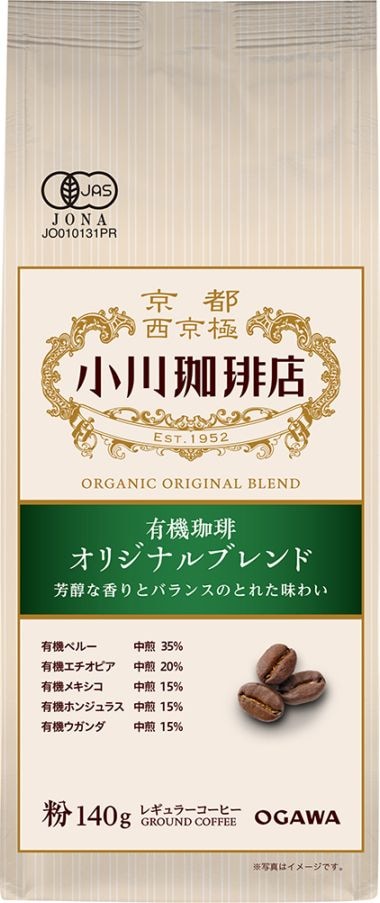 小川珈琲 有機珈琲オリジナルブレンド 粉 140g まとめ買い(×5)(送料別)