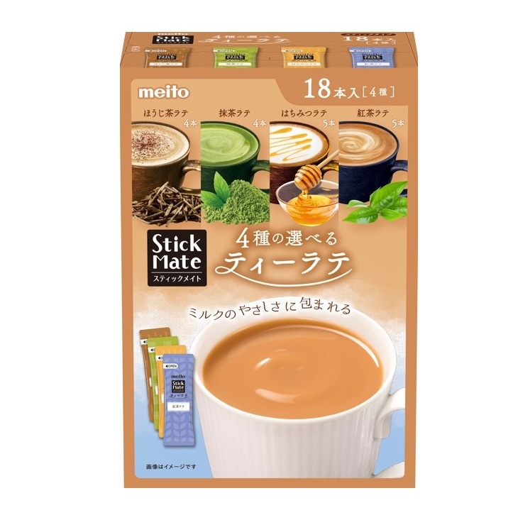 【限定クーポン対象商品】meito スティックメイトティーラテアソート 18P まとめ買い(×6)|4902757467401(tc)(012956)