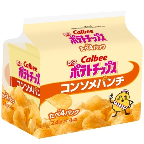 ◆カルビー ポテトチップスコンソメパンチたべよんP 96g まとめ買い(×8)|4901330524210(tc)(049840)