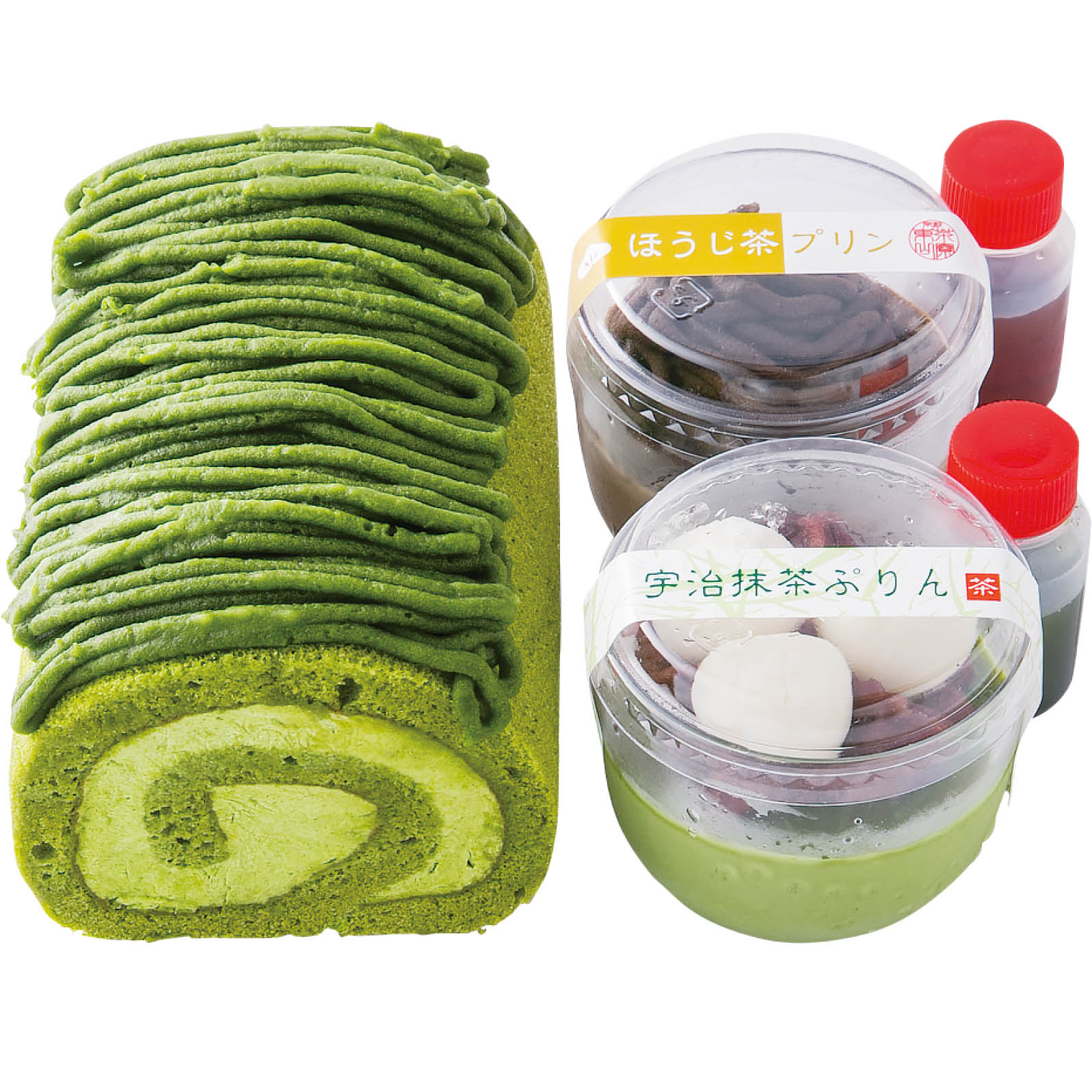 【店頭決済】京都・東山茶寮 宇治抹茶モンブランロールケーキと抹茶スイーツセット