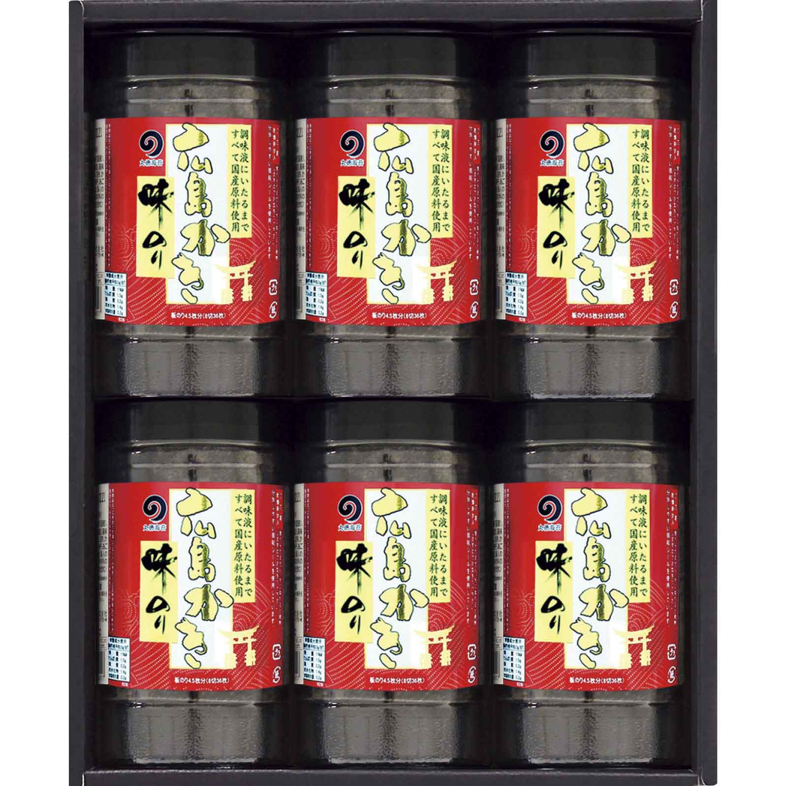 【店頭決済】丸徳海苔 純国産かき味のりセット もみじ-6本詰