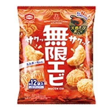 ◆亀田製菓 無限エビ 58g まとめ買い(×12)|4901313256121(tc)(082742)