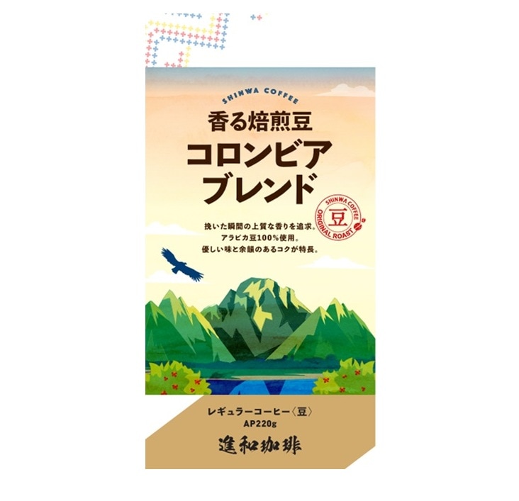 進和珈琲 香る焙煎豆コロンビアブレンド 豆 220g まとめ買い(×5)|4968790570218(tc)(011907)
