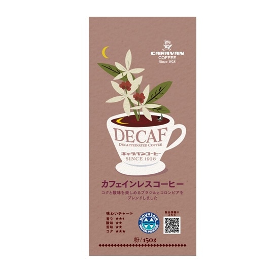 ユニマットキャラバン カフェインレスコーヒー 150g まとめ買い(×10)|4971930063396(tc)(011020)