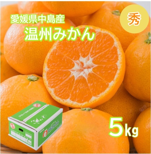 ◆【予約販売】11月上旬より順次発送開始　愛媛県中島産 温州みかん 秀 L-Sサイズ 5ｋｇ  (フジアグリフ－ズ)（送料別）(n)