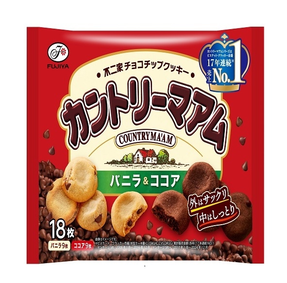 ◆不二家 カントリーマアム バニラ&ココア 18枚入 まとめ買い(×18)|4902555170893(tc)(049840)