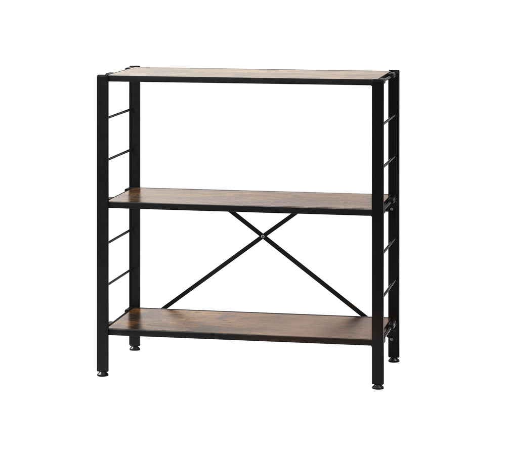 【当日支払】アイリスオーヤマ 組立簡単 連結スチールラック KRSR-3 ヴィンテージブラウン