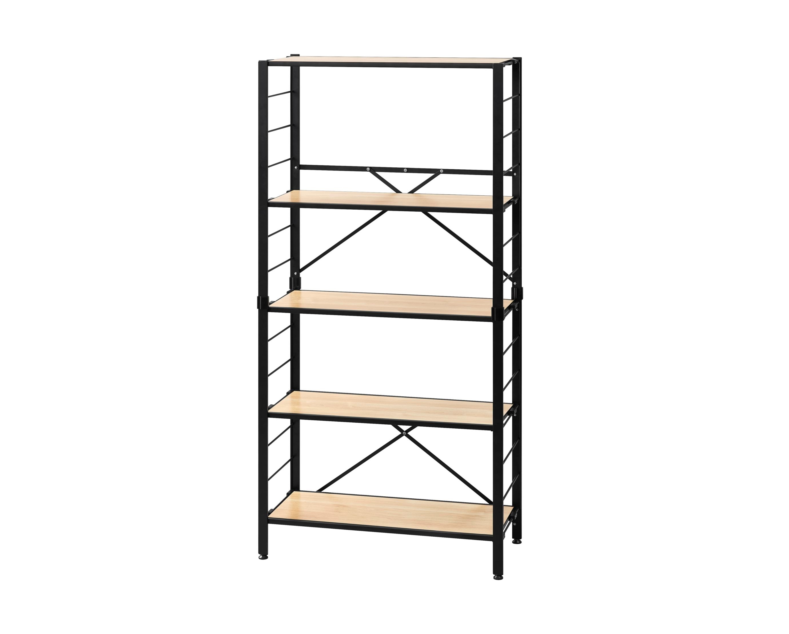【当日支払】アイリスオーヤマ 組立簡単 連結スチールラック KRSR-5 ナチュラルオーク