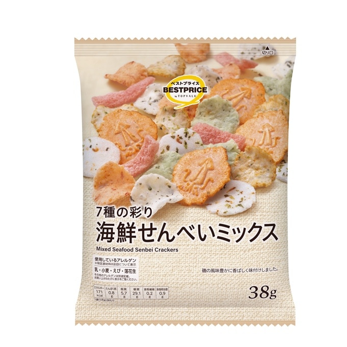 【限定クーポン対象商品】◆BP 7種の彩り海鮮せんべいミックス 38g まとめ買い(×12)|4549414679687(tc)(426980)