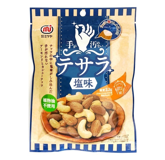 ミツヤ 手が汚れないナッツ テサラ 塩味 75g まとめ買い(×6)|4902483040886(tc)(049840)