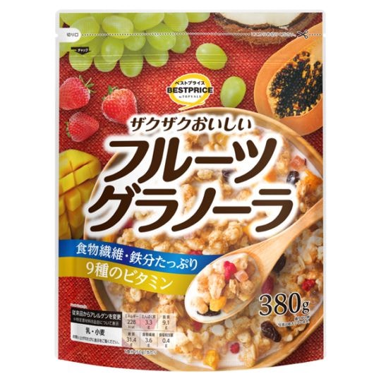 BP ザクザクおいしいフルーツグラノーラ 380g まとめ買い(×12)|4549414709810(tc)(048963)