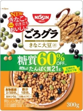 ◆日清シスコ ごろグラ糖質60%オフきなこ大豆 300g まとめ買い(×8)|4901620161743(tc)(005881)