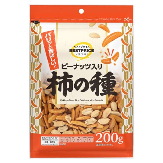 【限定クーポン対象商品】◆BP ピー入り柿の種 200g まとめ買い(×12)|4549414661613(tc)(048963)