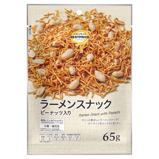 【限定クーポン対象商品】◆BP ラーメンスナックピーナッツ入り 65g まとめ買い(×12)|4549414354706(tc)(048963)