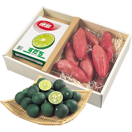 【店頭決済】徳島県産 なると金時とすだちのセット