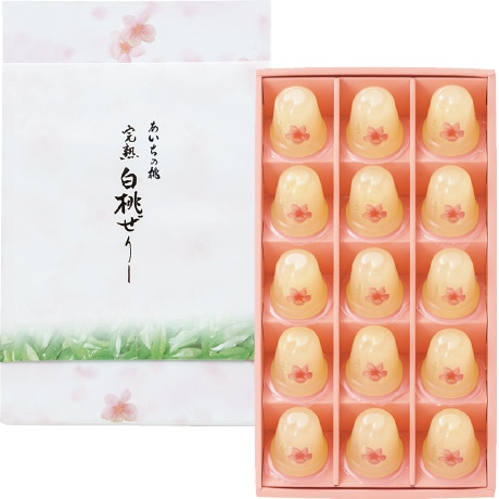 【店頭決済】桃の館 プチ完熟白桃ぜりー15個入 TH15